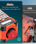 Close-up of 6 Channel 12 To 65V Industrial Wireless Crane Remote Control E-stop button and control key details.