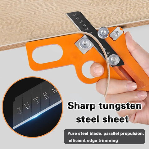 Rugged Handheld Edge Banding Trimmer With Ten Sharp Blades Hassle Free Veneer Cutter for efficient edge trimming on wood.