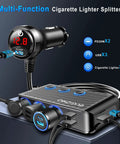 Plug Straight Into Your Whip With This Eight In One Cigarette Lighter Adapter showing dual PD 30W USB C ports and three USB ports.
