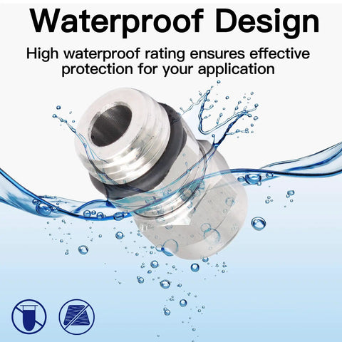 Two Pack NPT One Quarter Inch Stainless Steel Waterproof Cable Gland Connectors For Outdoor Use Built Tough Rugged Wire Glands And Joints Adjustable Range 3 To 6.5 Millimeters Corrosion Resistant showcasing waterproof design