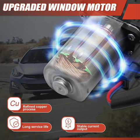 Rock Solid Power Window Lift Motor Sweet Deal Fit For 2011 To 2016 Hyundai Elantra detailed view of upgraded motor with copper wiring.