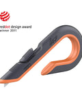 Slice 10400 box cutter, gray body with orange accents, ceramic blade, 3-position locking blade