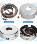 Set Of One Heavy Duty Steel Drill Press Return Spring includes a helical return spring and metal spring cover for bench tool use.