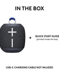 Wonderboom 4 Portable Bluetooth Speaker With Waterproof Floating Design shown with included quick start guide
