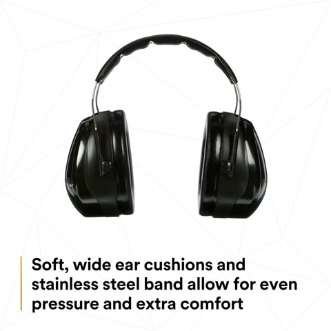 Peltor Optime 101 Over The Head Earmuffs Hearing Protection NRR 27 dB Green Heavy Duty Built For Busy Job Sites And Airports No Sweat Noise Blocking With Cushioned Headband And Adjustable Fit
