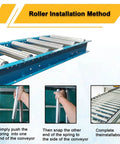 Medium Duty Roller Conveyor Tubes For Smooth Factory Operations And Boat Trailer Builds built during installation showing rollers.