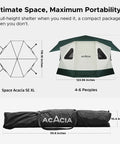 Instant Setup Pop Up Camping Tent For 4 To 8 People Lightweight Yet Durable Wind Resistant UPF 50 Plus Sun Protection packed in bag