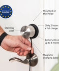 Slick Smart Deadbolt Lock With Keyless Entry, No Sweat App Control, Auto Lock, Fingerprint And Passcode Access, Alexa And Google Compatible, Straight Up Quick Install No Drilling, stainless steel design
