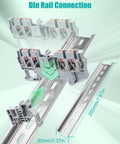 Industrial Grade Heavy Duty Din Rail Terminal Block Kit With 32 Amp Push In Connectors on 35mm rail for plug and play connections.