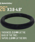 26x4 Heavy-Duty Fat Tire Tube With Military-Grade Butyl Rubber, Schrader Valve, 3.5mm Thickness on display