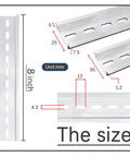 Twin Aluminum Rails 2 Pack 200mm Long By 35mm Wide By 7.5mm High For Electronics Enclosures And Control Panels dimensions chart