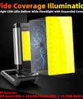 Hella Bright Magnetic Rechargeable Golf Cart Led Dome Light With 360 Spin And Seven Glowing Modes Super Tough Water Resistant portable work lamp showcasing 24 COB LEDs for wide illumination.