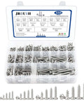 Stainless Steel Wood Screws Kit With 550 Pieces, 18 Common Sizes From Size Four To Size Twelve, clear box display