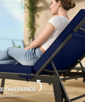 Chaise Lounge Cushions Outdoor Set Of 2 Quick Dry Fabric With Removable Covers Navy Blue 72 X 21 X 3 Inches Fade Resistant