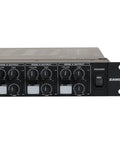 Front view of Zone Four Channel Stereo Mixer for Installations with Mic Ducking, showing zone output controls and power switch