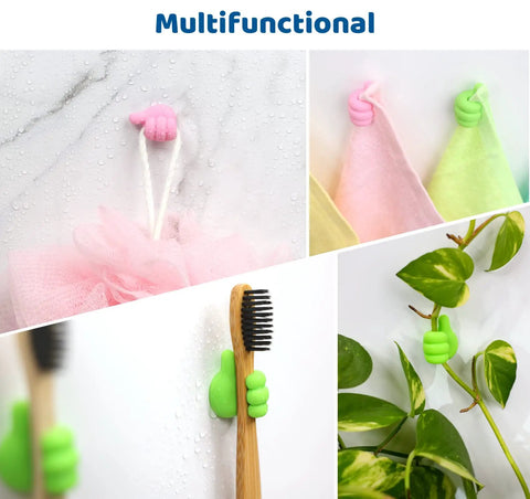 Thumb Shaped Cord Holders 8 Pack Cute Little Hands Cord Organizer Gift Idea Green And Pink Multipurpose Cable Clips For Cables Towels Keys Toothbrushes Belts And More