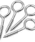 5 Inch Large Eye Bolts Screw In Stainless Steel 4 Pack Heavy Duty Eye Hooks For Wood Hanging 500 LBS Working Load Zinc Coated Dur