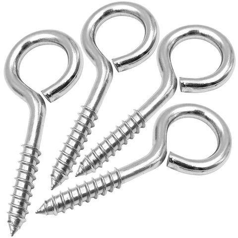 5 Inch Large Eye Bolts Screw In Stainless Steel 4 Pack Heavy Duty Eye Hooks For Wood Hanging 500 LBS Working Load Zinc Coated Dur
