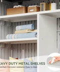 Outdoor Resin Storage Shed With Floor And Metal Shelving Kit 64 Cu Ft Waterproof Vertical Cabinet interior view with shelving