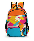 Vibrant Dual Tone Orange Cyan Patchwork Cow Print Unisex Backpack With Large Capacity For Everyday Carry School Travel Work Commute
