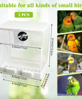 Real Deal Automatic Bird Feeder With Super Slick Waste Catcher And Split Bowl Design For Cockatiel Parrot And Parakeet Cage Accessories, 2 PCS
