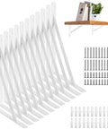Heavy Duty White Shelf Brackets 10 Inch L Shaped Shelf Support Set With Screws And Anchors 12 Pack Rugged Iron Craft Built To Last Easy Install