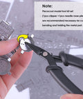 Pro Grade Metal Earth Model Kit Tools Set 2 Piece Clipper And Needle Nose Pliers For Metal Puzzles cutting detail close-up