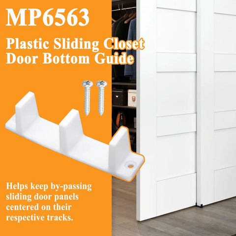 15 Piece Kit di guide inferiori in plastica per ante scorrevoli di armadi con viti, per ante di un pollice e tre ottavi. Inches Spesso visualizzato