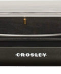 Crosley T400D Black Fully Automatic 2-Speed Turntable showing controls and vinyl surface, designed for easy use and retro style.