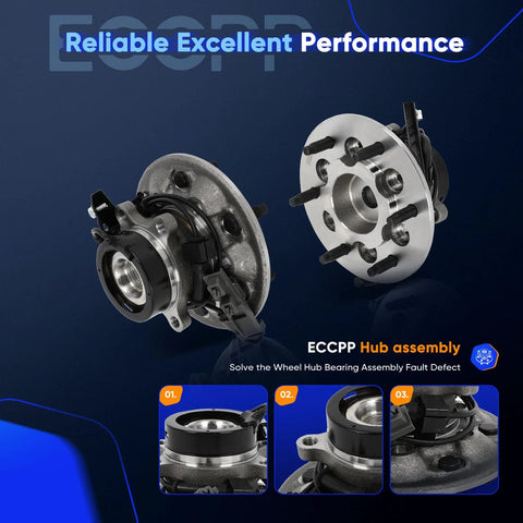 Front Left 6 Lug Wheel Bearing And Hub Assembly With Abs Fits 2004 2008 Chevrolet Colorado 2004 2008 GMC Canyon 2007 2008 Isuzu I 280 I 290 I 370 Direct Fit OE 515108 Fits Like A Glove hub assembly product display