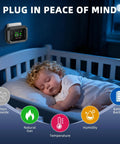 5 In 1 Carbon Monoxide And Gas Detector with dual alarm, temperature and humidity sensing, installed in bedroom for safety
