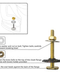 Diagram of Extra Thick Toilet Wax Ring Kit with brass bolts for floor outlet toilets.