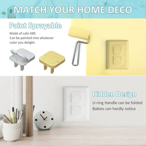 Baby Proof Outlet Covers 60 Pack For Kid Safe Sockets And Home Electrical Protection, Easy Access To Outlets Without Exposing Tiny Fingers