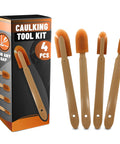 4 Piece Caulking Tool Set For Silicone Sealant And Grout With DIY Friendly Pro Grade Finish For Bathroom Kitchen Tile And Window