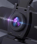 Crisp 1080P HD Webcam With Clear Mic And Noise Cancellation Ships With Wide Angle Lens auto light correction lens close up.