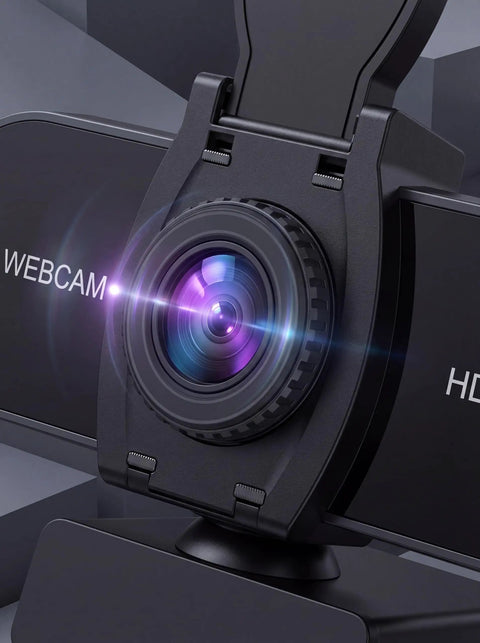 Crisp 1080P HD Webcam With Clear Mic And Noise Cancellation Ships With Wide Angle Lens auto light correction lens close up.