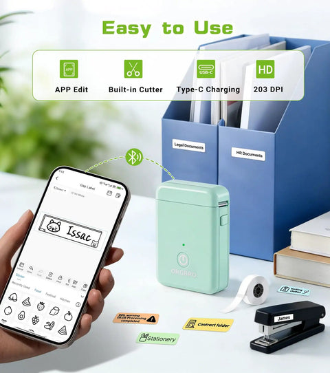 X1 Portable Bluetooth Label Printer With Tape Pre Cut And Continuous Labels Wireless Small Label Maker for organization