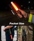 4 Pack 11 Inch LED Traffic Wand Baton With Orange Safety Cone Five Flashing Modes Lightweight Highly Visible Night Signal Light