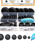 33-Piece Rubber Grommet Kit With Retractable Box Knife, 6 Sizes Round Gaskets And Hole Plugs For Cable Wire Protection, Includes 5/8 Inch 13/16 Inch 7/8 Inch 1 Inch 1-3/16 Inch 1-1/2 Inch M-119-33PCS