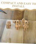 9 Piece Copper Threaded Grease Fittings Kit With Straight And Angled Nipples For Cars And Excavators on wooden surface