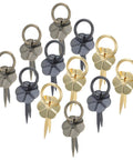 Vintage Style Retro Cabinet Drawer Pull Handles Set 15 Pieces, Antique round metal mini knobs for DIY furniture in assorted colors.