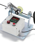 Dead-On Electronic Length Counter Measuring Wheel With Loud Buzzer And Multi-Set Dial For Wire Cable And Tin Wires, detailed view with rubber roller and digital display.