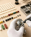 Working on a watch with a rotary tool and polishing wheels from the 237-piece Polishing Buffing Wheel Kit for metal work.