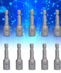 Huge 10pc Magnetic Socket Nut Driver Drill Adapter Set with Powerful Magnets and Alloy Hex Shank For All Your Heavy Duty Screwdriver Bit Kit Needs and Tough Electric Projects Today, 10pc set