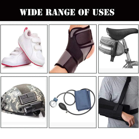 Heavy-Duty Sew-On Hook And Loop Tape Duo - Killer 3/4 Inch White Strips used for shoes, wrist support, bike bag, helmet, and medical brace.