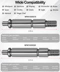 Top Shelf Dryer Drum Support Roller Shaft Replacement Kit Wpw10359269 Wpw10359270 pair showing dimensions and compatibility details.