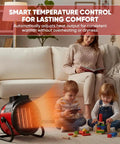 Space Heater 1500W PTC Cranks Out Fast Heat With 90 Degree Adjustable Angle, 6M Heat Throw in living room setting