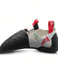 Side view of Drone CS LV Climbing Shoe for Bouldering and Steep Terrain, Aggressive Downturned Fit, Size 7.5 with Xtreme Friction Rubber