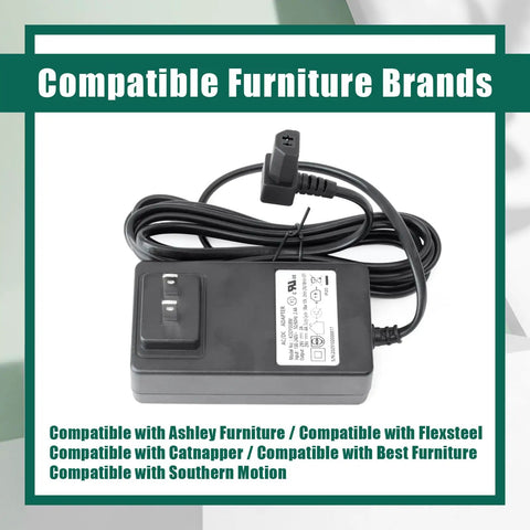 Replacement 29V 2A Switching Power Supply Adapter For Your Recliner Sofa Lift Chairs 2 Pin Connector With 90 Degree Plug Compatible With KDDY008M KDDY001 KDDY008 KDDY008F ZBHWX-A290020A W52RA73-290018 HXY-270V2220A, black AC/DC adapter
