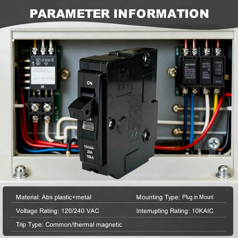 One-Pole 20 Amp Circuit Breaker Drop-In Replacement For QO120 Plug-In Mini Breaker installed in electrical panel